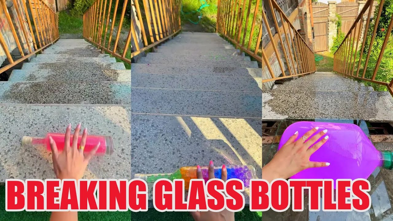 Breaking Glass Bottles and Balloon Drops 🔥 Crushing Crunchy & Soft Things #asmr #satisfying