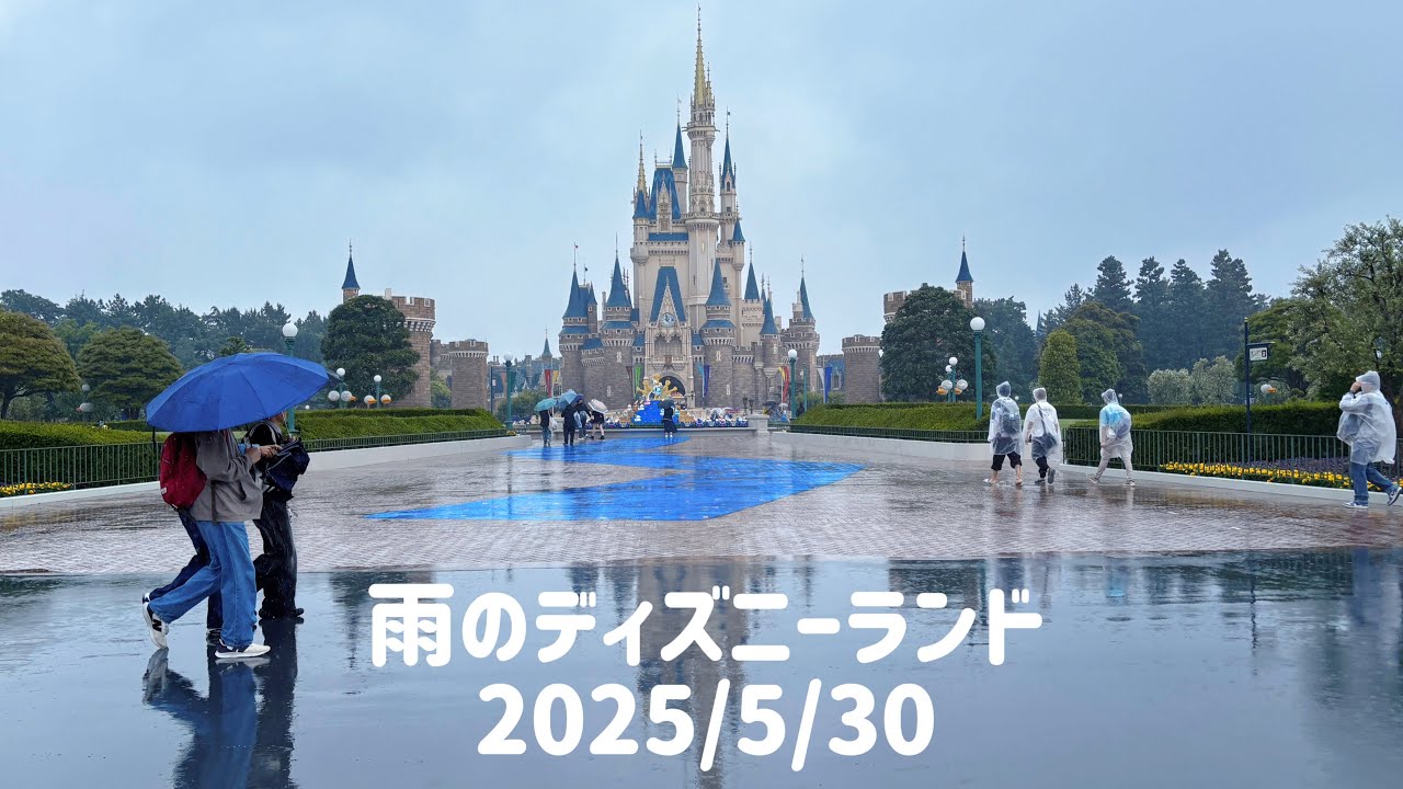 【4K】雨のディズニーをゆったり歩く しっとり幻想的な東京ディズニーランド（2025年5月）