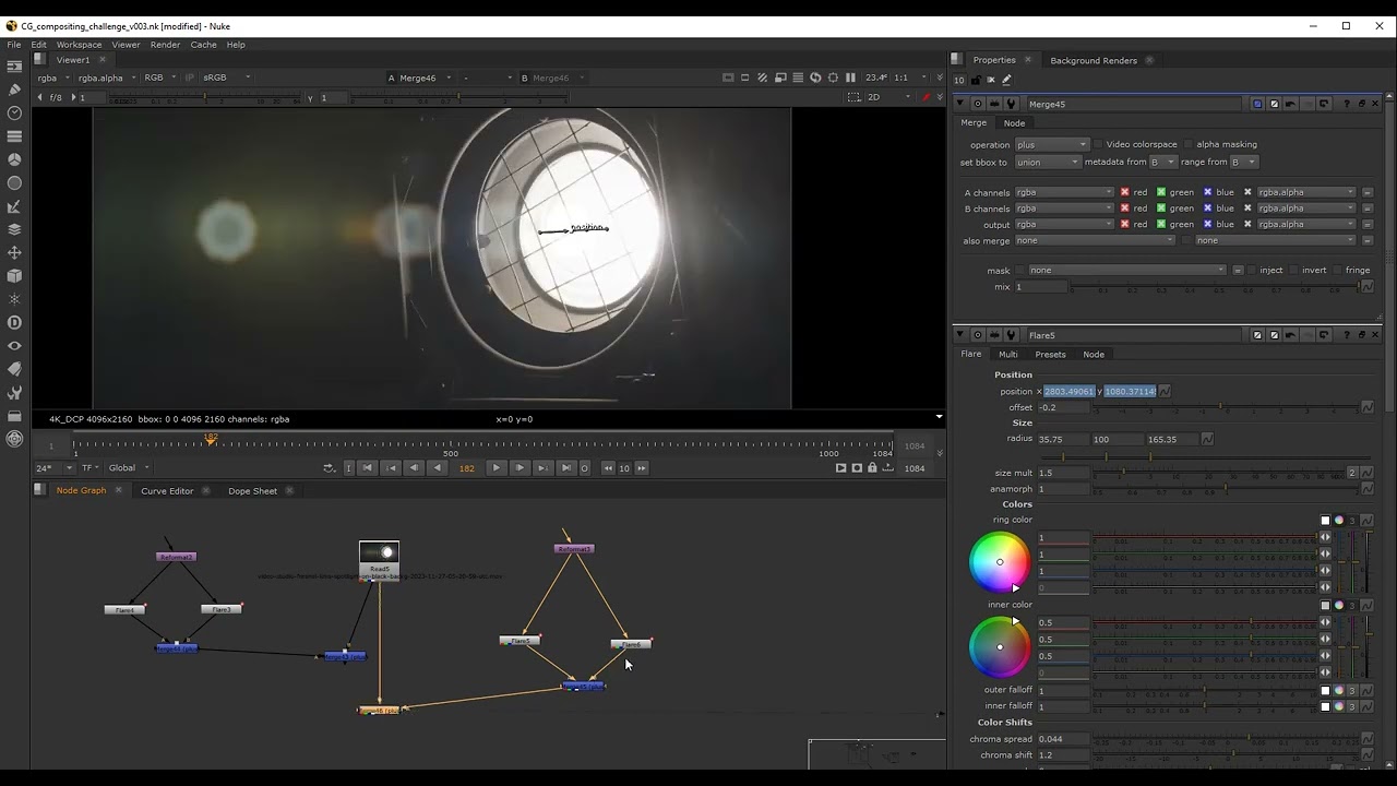 Flare node in Nuke - creating lens flare or lens kernel