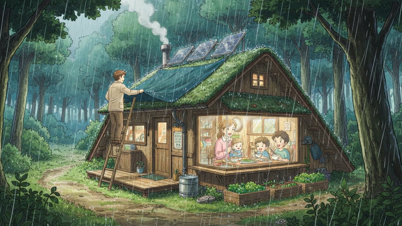 Rain Sounds & Cozy Family Life in the Forest | Ghibli Chill