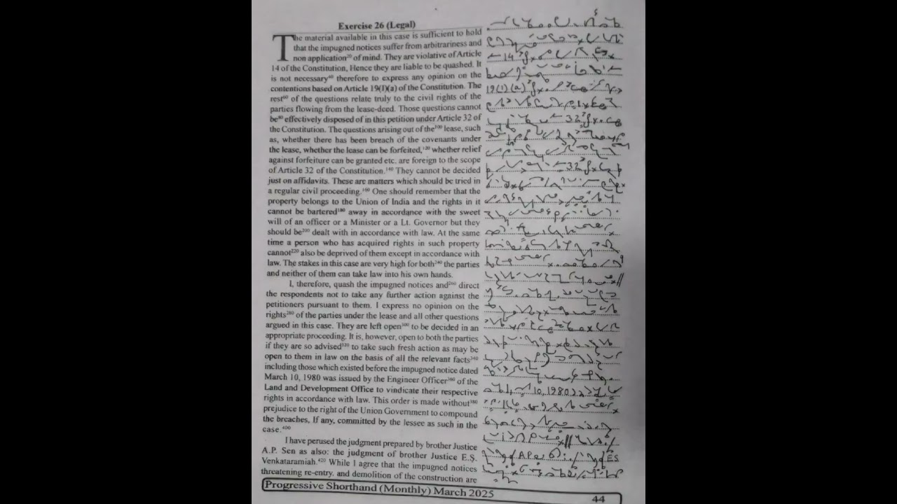 100 WPM   Exercise No 26   English Shorthand   Progressive Magazine March 2025   #shorthand