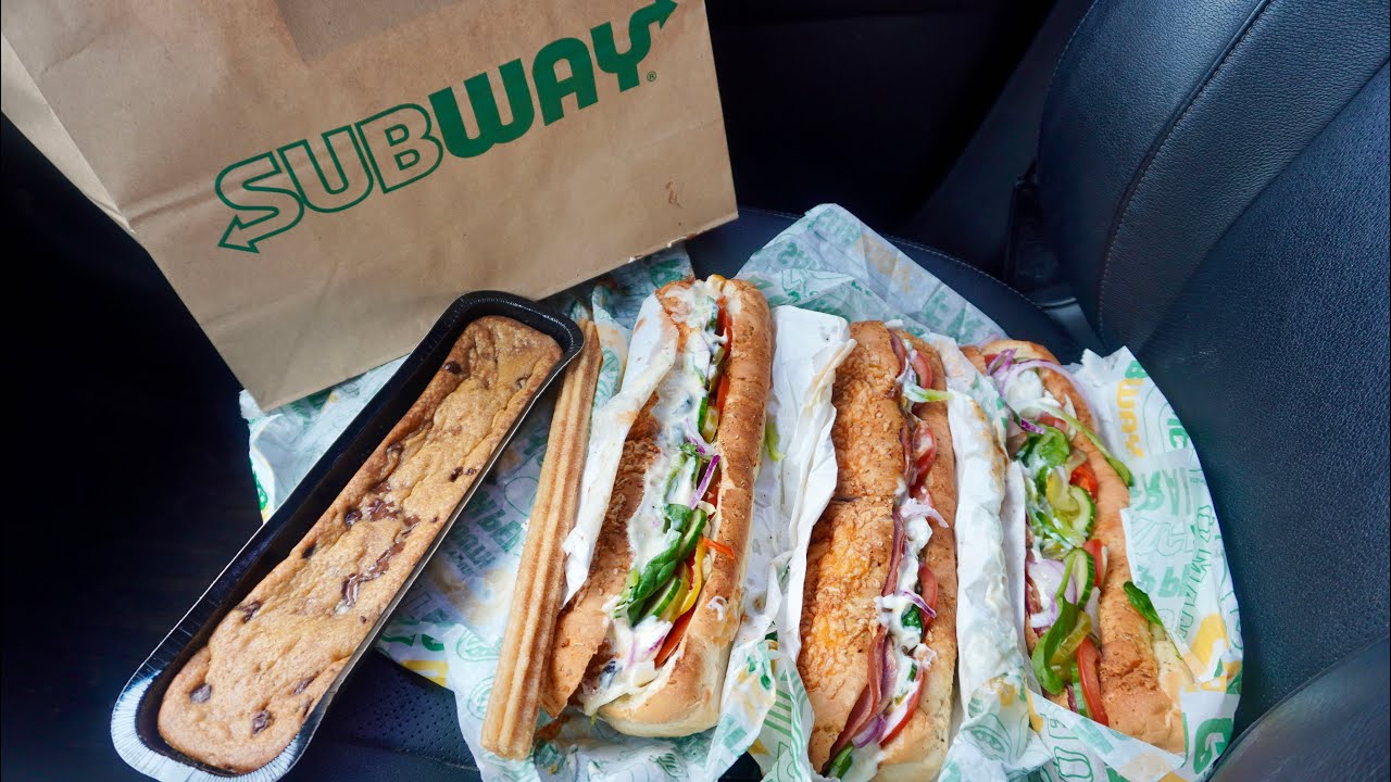SUBWAY Feast In My Car Mukbang