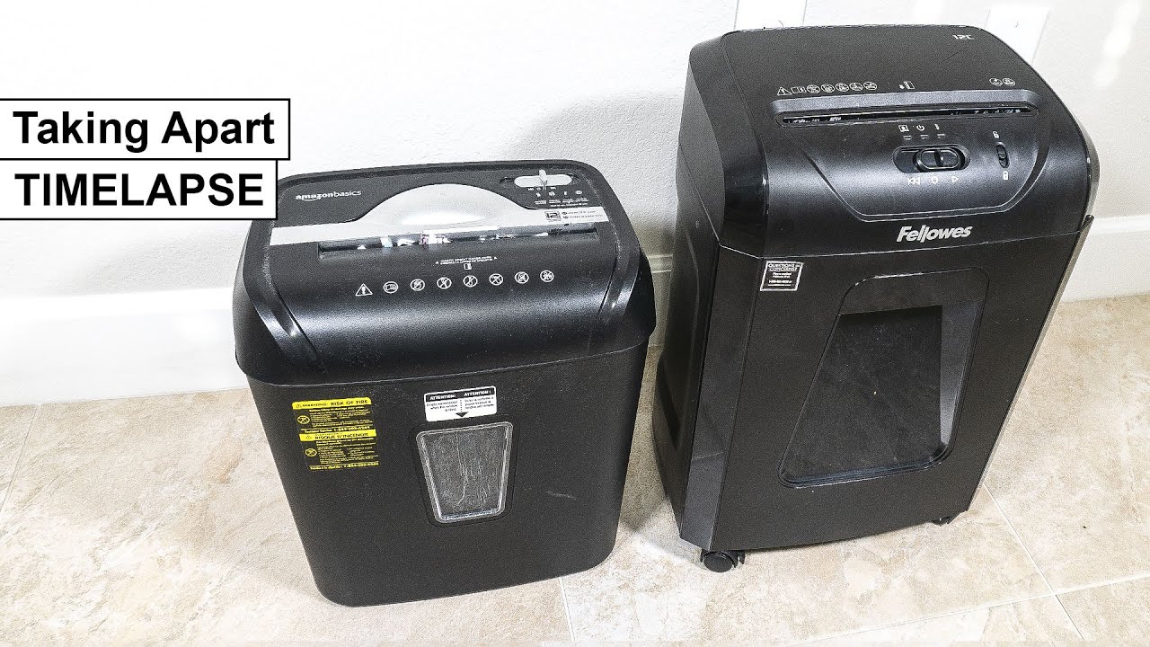 TIMELAPSE Taking Apart 2 Paper Shredders 12-Sheet - Scrapping Electronics Teardown