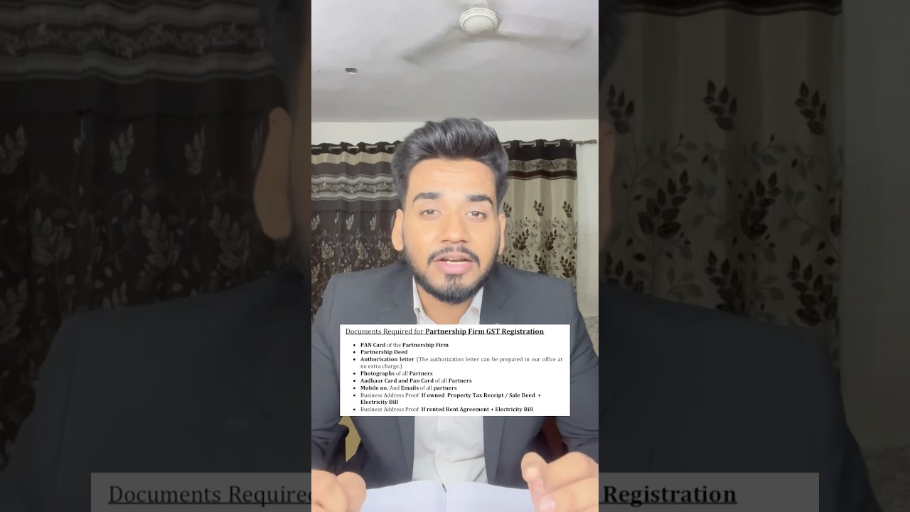 Documents Required For Partnership GST Registration 