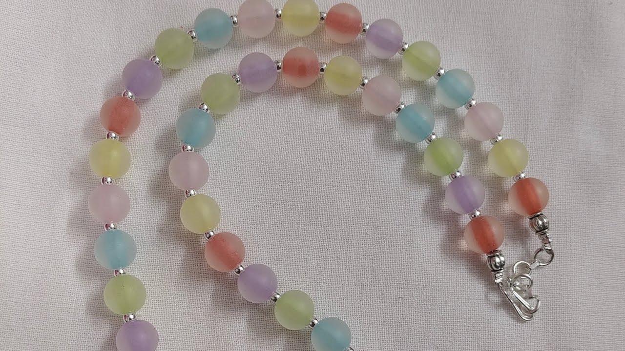 Multi colour മാല ഉണ്ടാക്കാം #handmade jwellery #necklace #support 