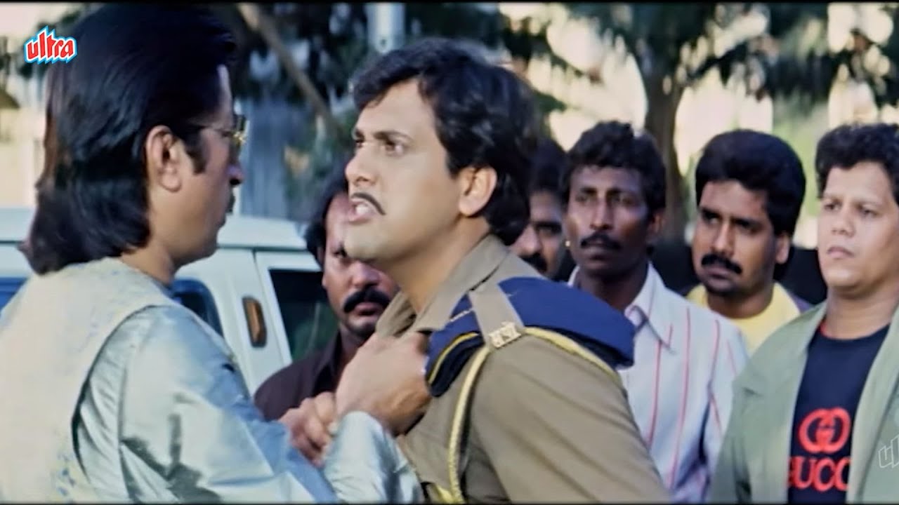 गुंडे के साथ हवलदार की लड़ाई बिच सड़क पर बनाया कुत्ता - Govinda Action Scene - Shakti Kapoor Muqabala