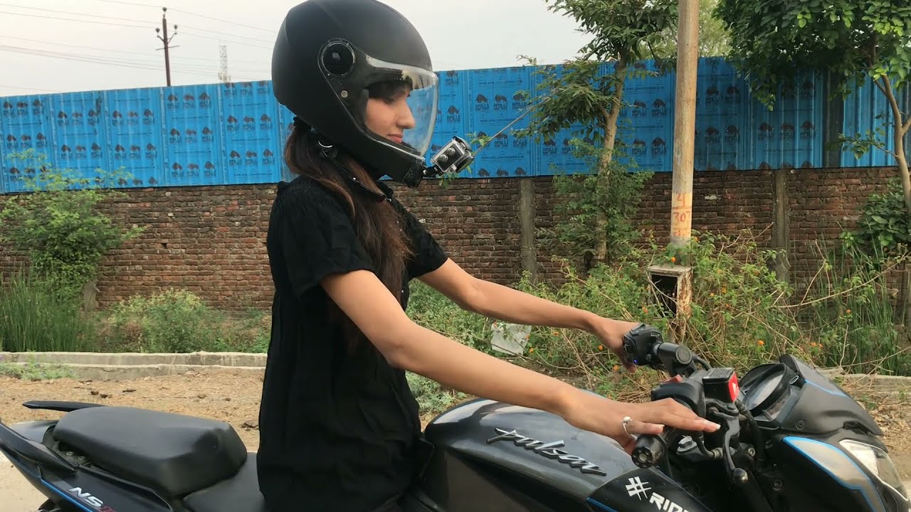 My Sister is Riding pulsar Ns Bike😍|for the 1st time