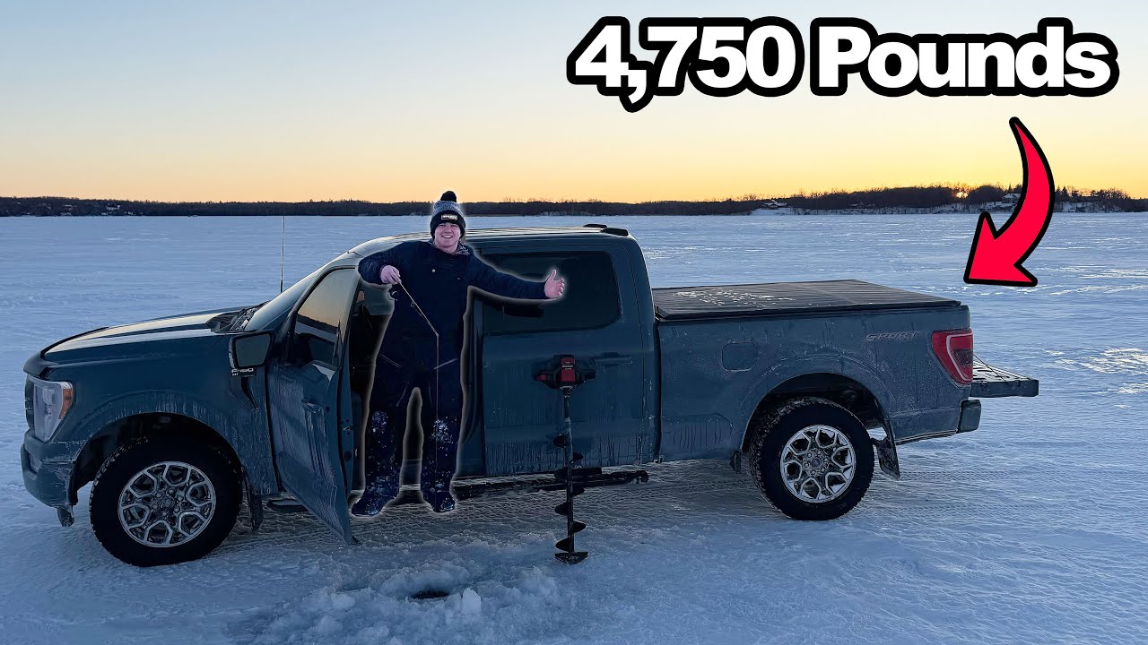 Driving my Ford Pickup on a Frozen Lake in Minnesota!