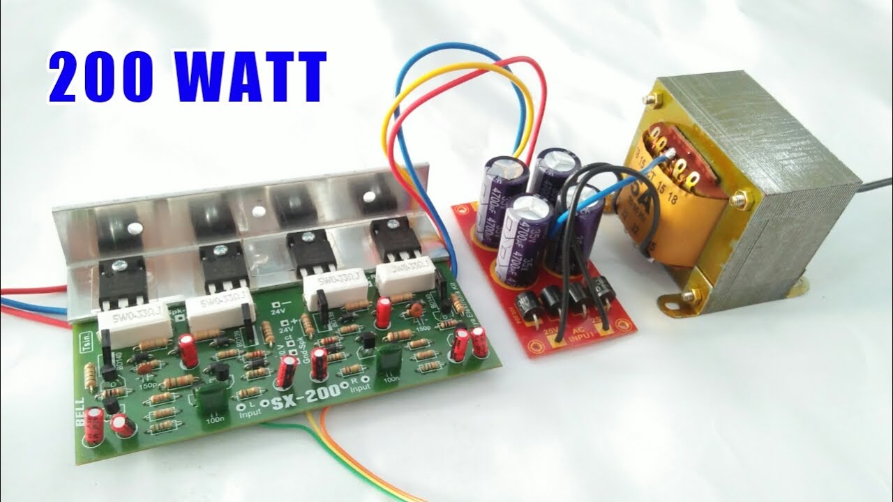 How to make amplifier 200 watt - best OCL amplifier (Output Capacitor Less)