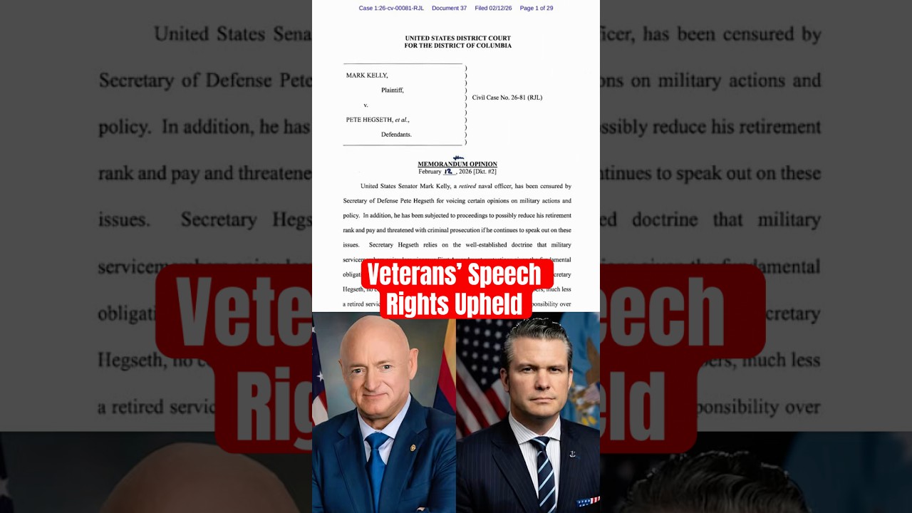 Mark Kelly v. Hegseth: Court Says Retirees Keep First Amendment Rights. Excerpt from  Ruling.