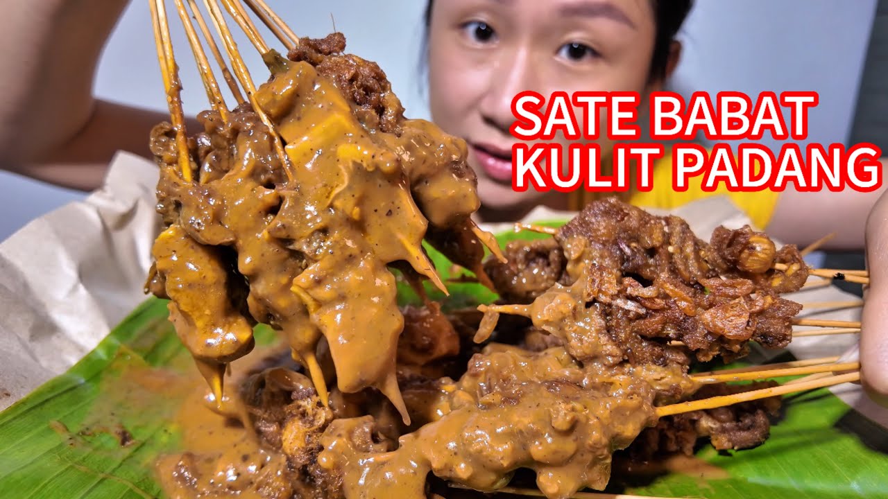 LEMAKNYA KULIT DAN BABAT SATE PADANG MEDAN 😍👍#jejezhuang #mukbang