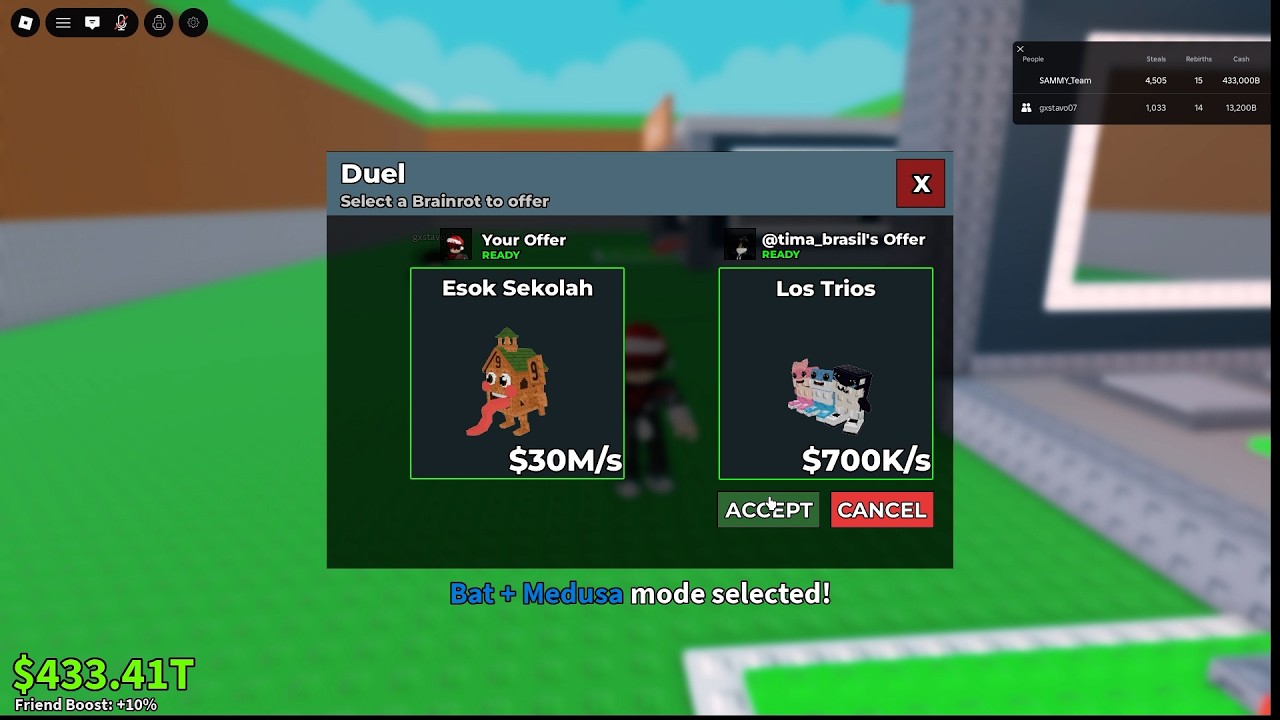 Duel in Steal a Brainrot with my Brother #roblox