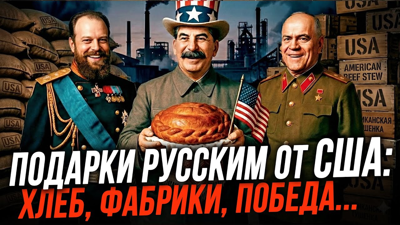 ЗАЧЕМ АМЕРИКА КОРМИЛА И ПОДНИМАЛА РОССИЮ 130 лет? ПОДАРКИ РУССКИМ ОТ США: ХЛЕБ, ФАБРИКИ, ПОБЕДА...