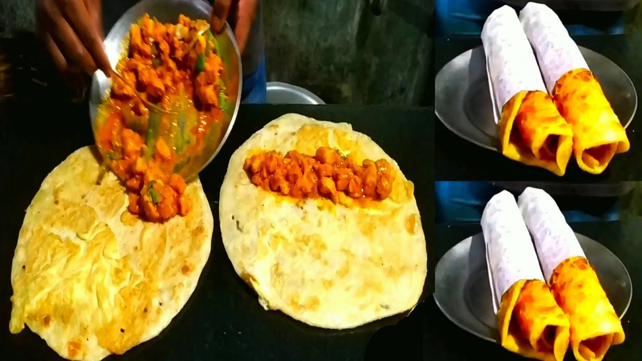 Egg Chicken Roll - Bengali Street Food India -  Indian Street Food Kolkata - Food at Street
