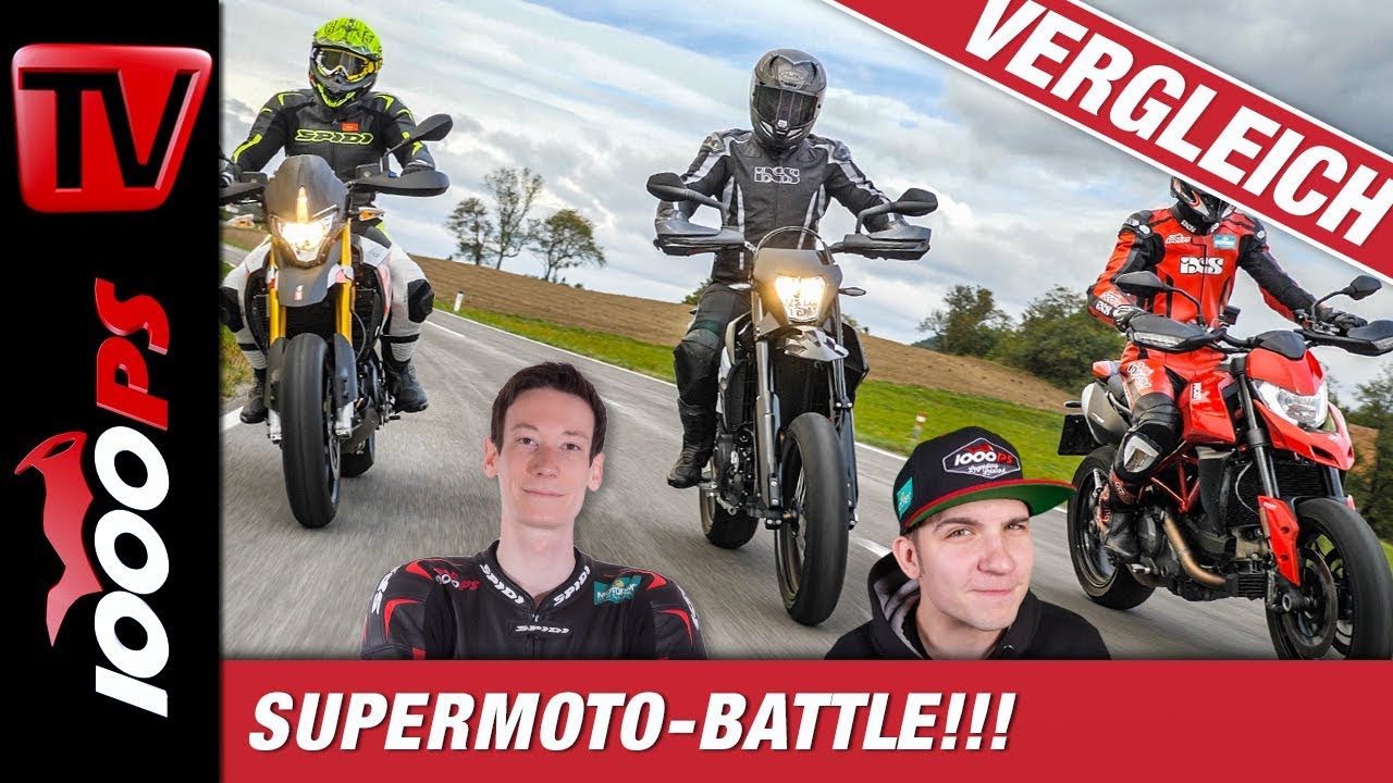 Supermoto Vergleichstest - Ducati 950 Hypermotard // Aprilia Dorsoduro 900 // KTM 690 SMC-R  2019