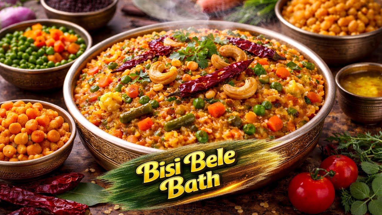 ಈ ರೀತಿ ಒಮ್ಮೆ ಮಾಡಿ ಬಿಸಿಬೇಳೆ ಬಾತ್‌ | Karnataka Style Authentic Bisi Bele Bath @VGKitchenKannada