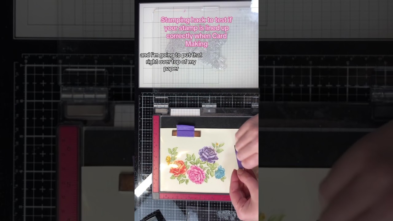 Stamping hack to check your Stamp placement #cardmaking #stamping #shorts