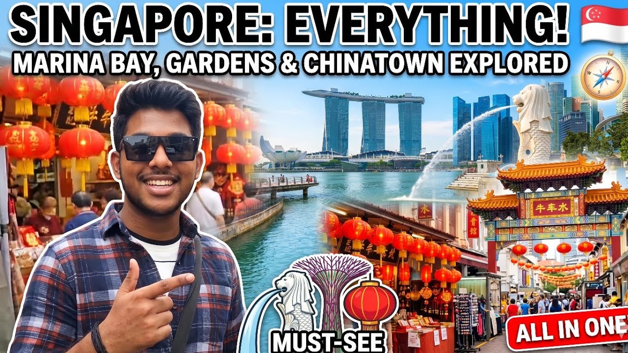 সিঙ্গাপুর ট্যুর 🇸🇬 | Chinatown + Merlion Park + Marina Bay Sands | Singapore Travel Guide |City Tour