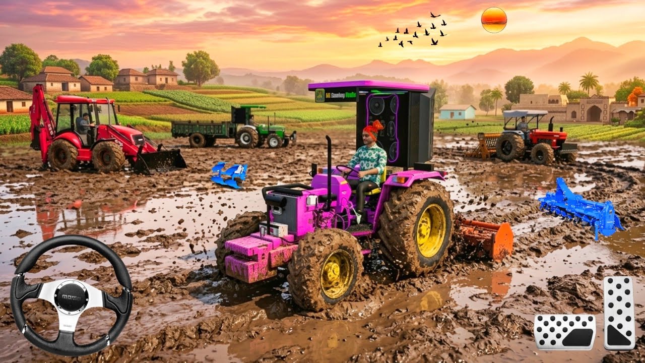 JCB 🚜// JHON DEER 🚜// FARMAN 🚜// SHWARAJ 🚜// TREKTOR 😱 FROM FARMING 🌾 3D GAM #viralvideo #games 
