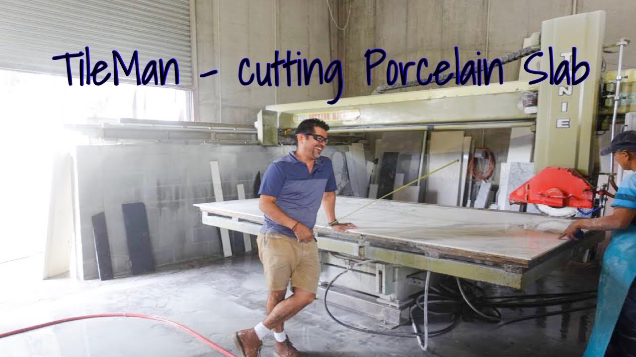 Cutting Porcelain Slab - A day in the life of a TileMan - VLOG. 06