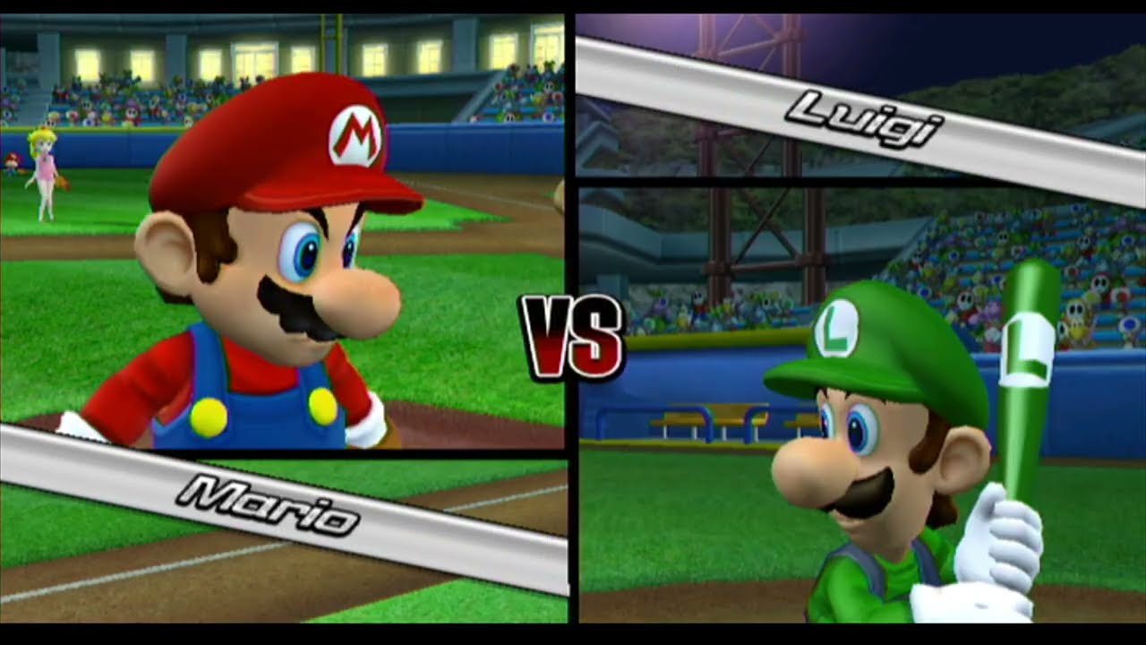 Super Mario Sluggers - Mario's Stadium - Night Mode - 9 Innings