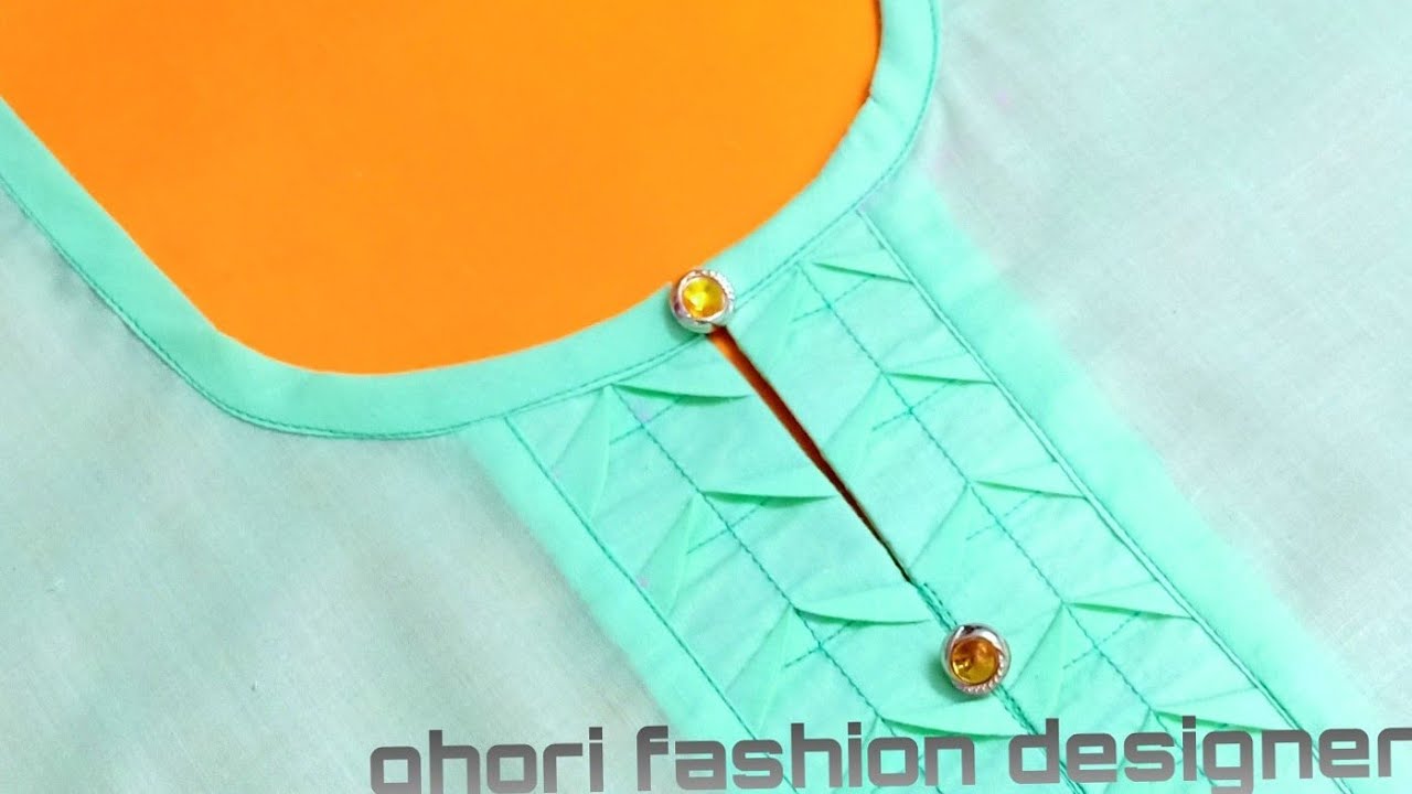 Very Creative beaded neck design/latest Neck design for Kurti easy way