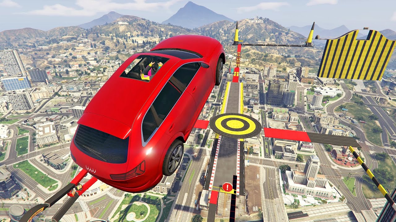 باركور سيارة الأودي الجديدة في لعبة جي تي أي 5 | GTA V Car Parkour Challenge
