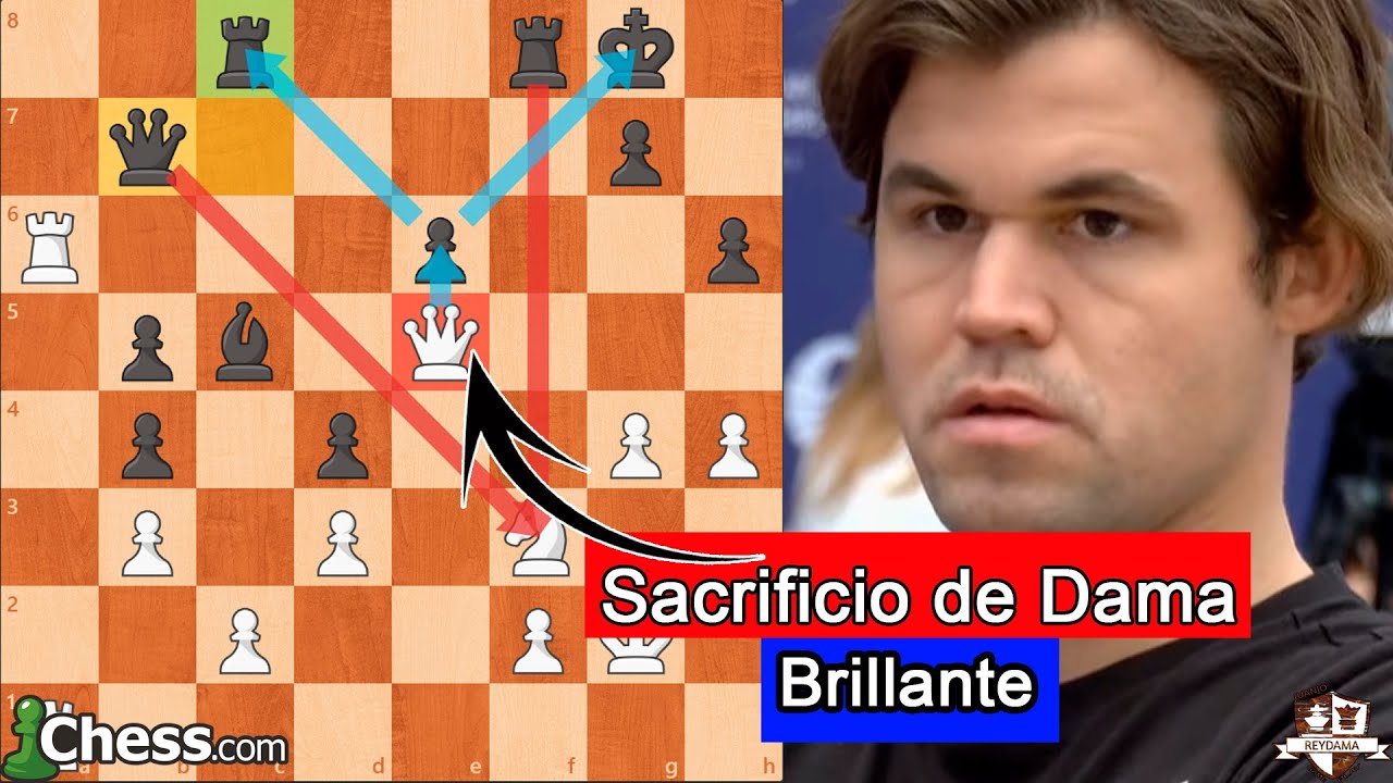Increíble Sacrificio de Dama del Campeón del Mundo! Carlsen Vs Erigaisi
