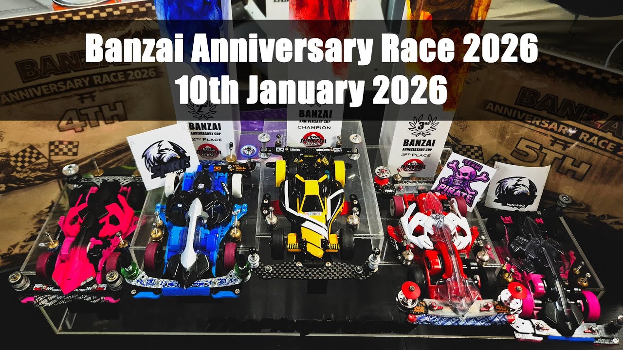 TAMIYA ミニ四駆: Banzai Anniversary Cup (B-Max 3.0) @ The Playground - 10th January 2026