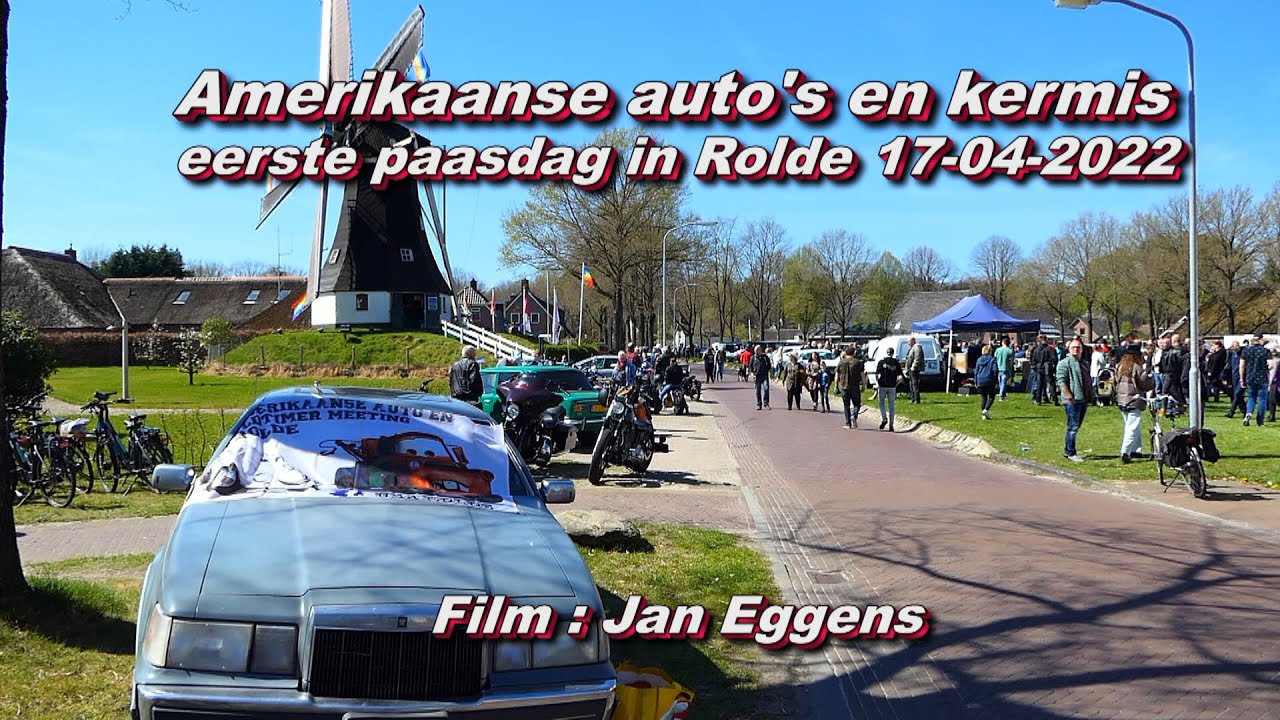Amerikaanse auto's en kermis , eerste paasdag in Rolde 17 04 2022