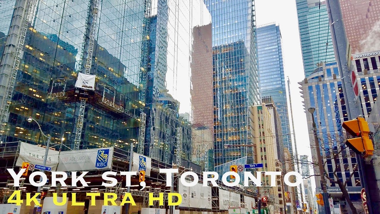 York street downtown Toronto (walking tour in 4k)