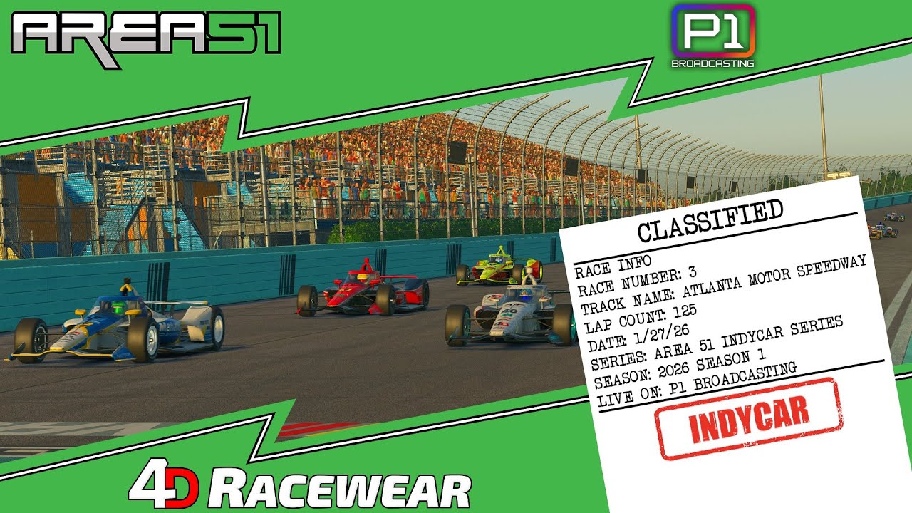 Area 51 IndyCar Series | ATLANTA | 2026 S1R3 | iRacing IndyCar Broadcast