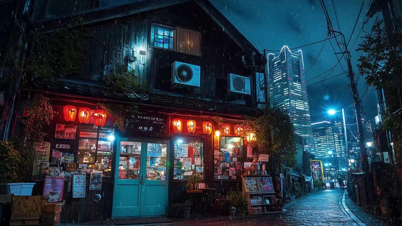 Hidden Backstreet Bar in a Rainy Japanese Alley | Cozy Lantern Lo-fi for Sleep & Relax | 4K
