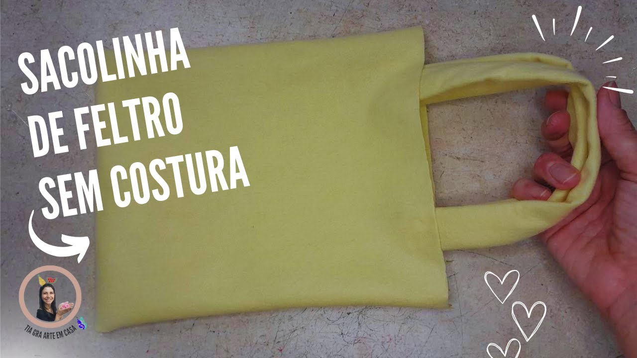 Como fazer sacola de feltro sem costura fácil!