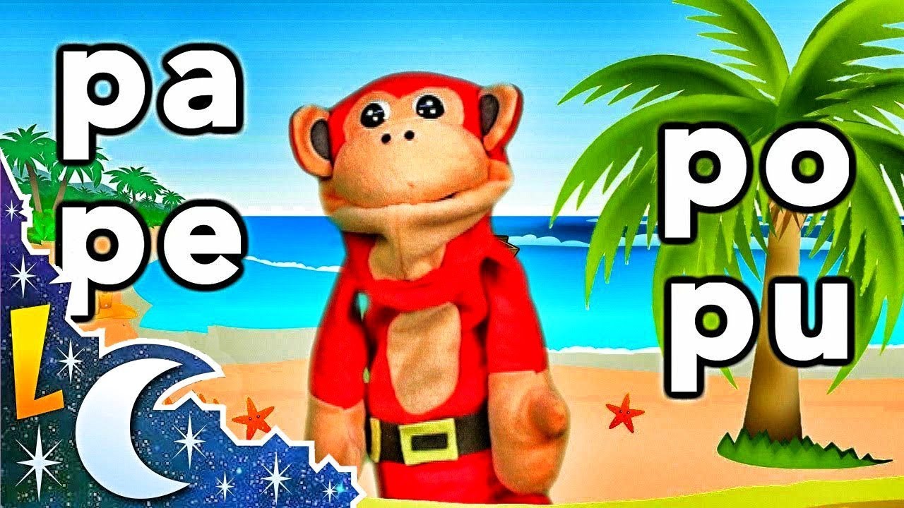 Sílabas pa pe pi po pu   El Mono Sílabo   Videos Infantiles   Educación para Niños