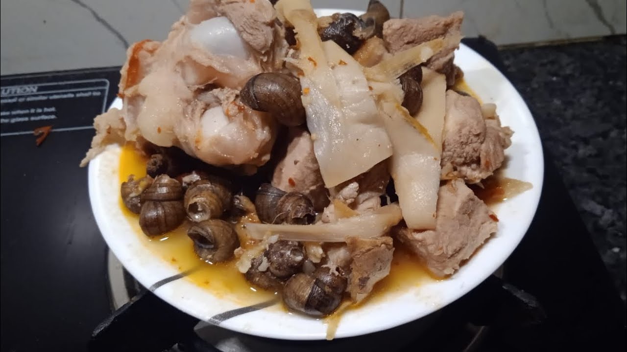 Pork with snail - pork recipe - snail recipe 🤤