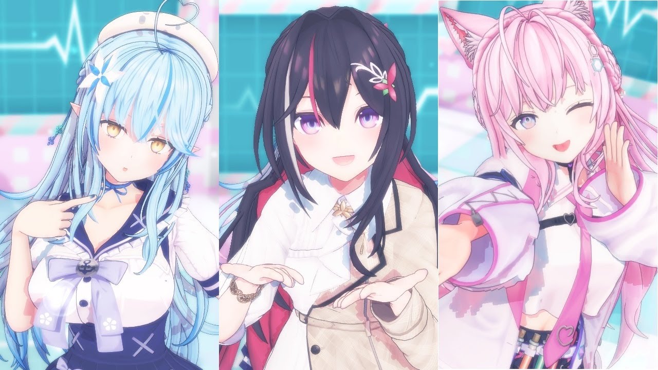 【ホロライブMMD】『愛♡スクリ～ム！(Vo.KoZMy[ 博衣こより・AZKi・雪花ラミィ ])/Ai♡Scream!』by 博衣こより・AZKi・雪花ラミィ【4K】