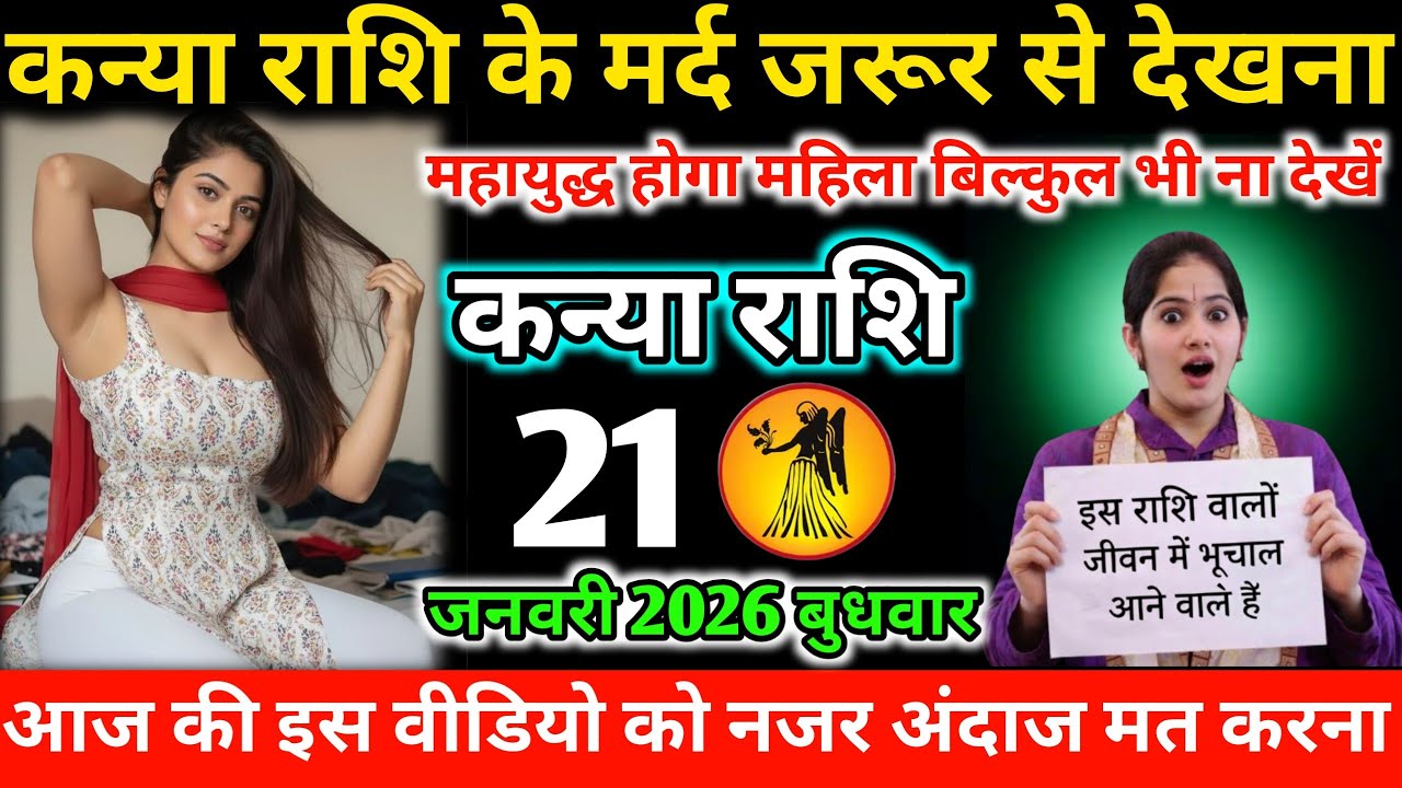 #कन्या कन्याराशि के मर्द जरूर से देखना महायुद्ध होगा महिला बिल्कुल भी ना देखें 21 जनवरी 2026 बुधवार