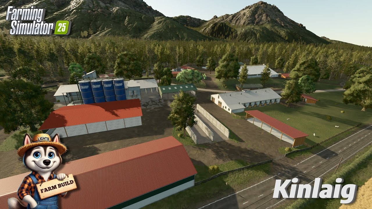 Строительство огромной фермы на Кинлайге! | FS25 Таймлапс строительства