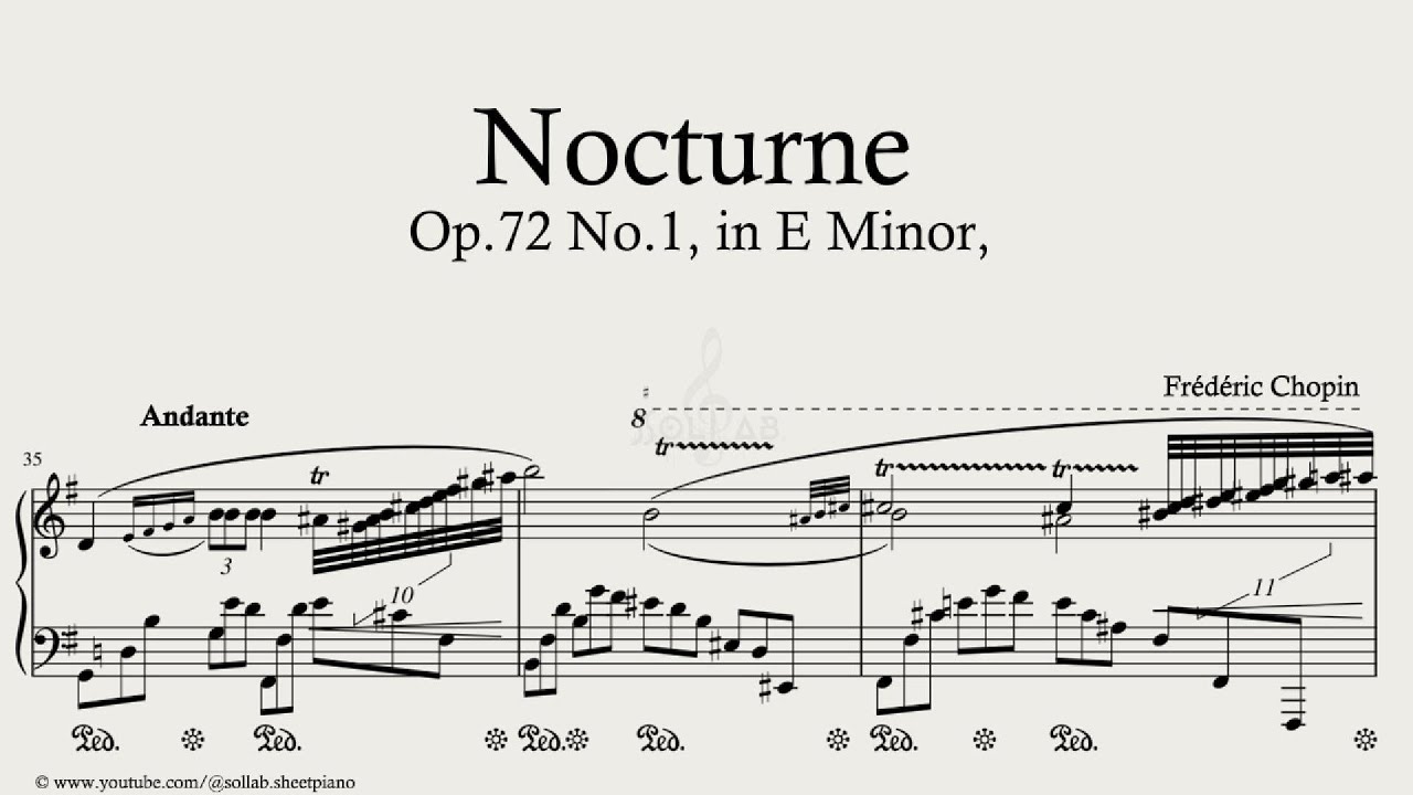 Chopin &ndash; Nocturne No.1 in E Minor, Op.72 | Piano Sheet Music + Tutorial