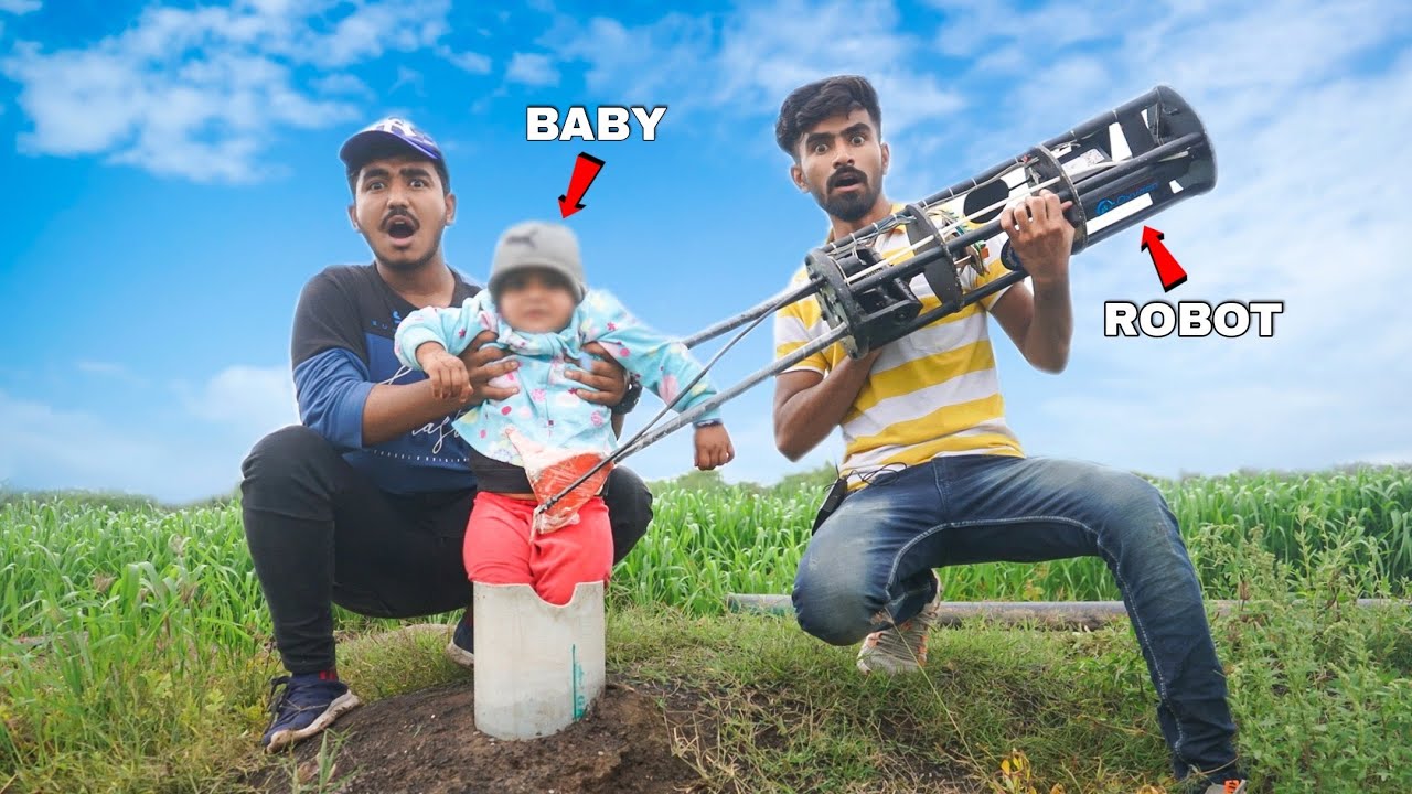 बोरवेल में बच्चा गिर गया - रोबोट की मदद से निकाला बाहर | Borewell Rescue Robot