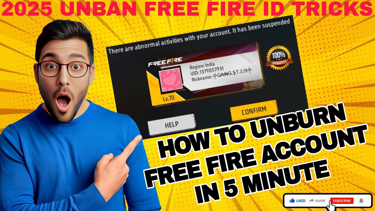UNBAN FREE FIRE ID 101 % REAL😱 TRICK #freefire #tricks #tips #ffidunban #freefireidunban #viral #ff