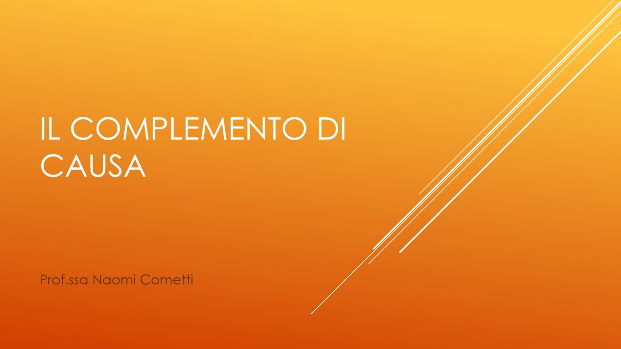 il complemento di causa