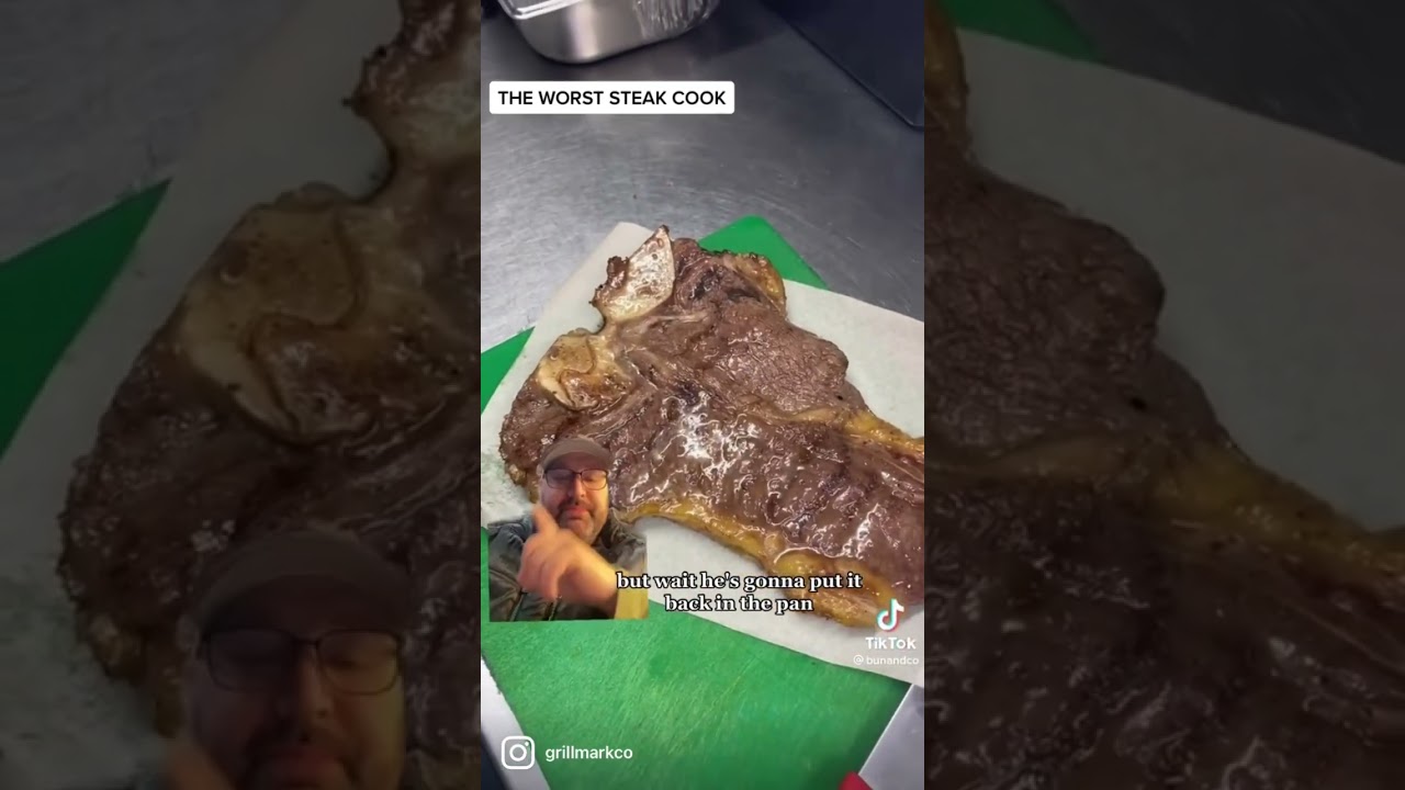 ХУДШИЙ повар по стейкам&hellip; ВСЕХ ВРЕМЕН 🤢🥩 #удар #проход #барбекю #шеф #смешной #гриль
