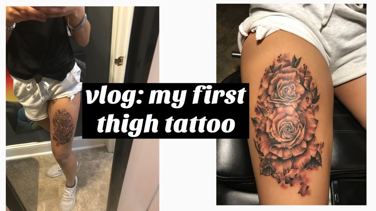 I got a NEW TATTOO?! vlog: watch me get my first thigh tattoo | yung$lb