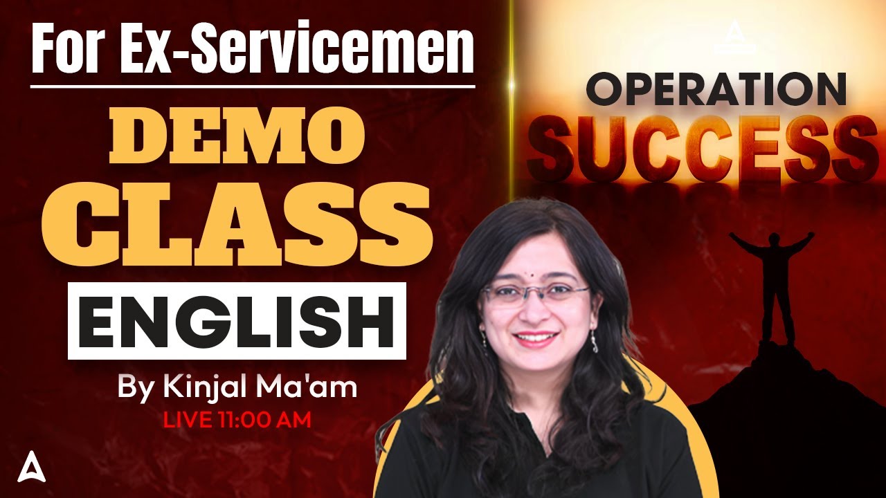 Operation Success For Ex-Servicemen English Demo Class |  Kinjal Ma'am | Adda247