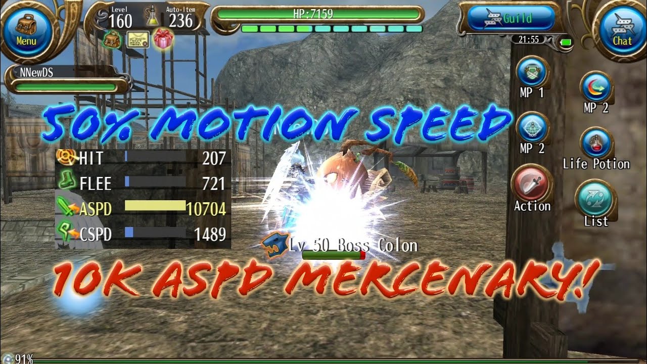 Toram Online - 10K ASPD Motion Speed for Mercenary Test!