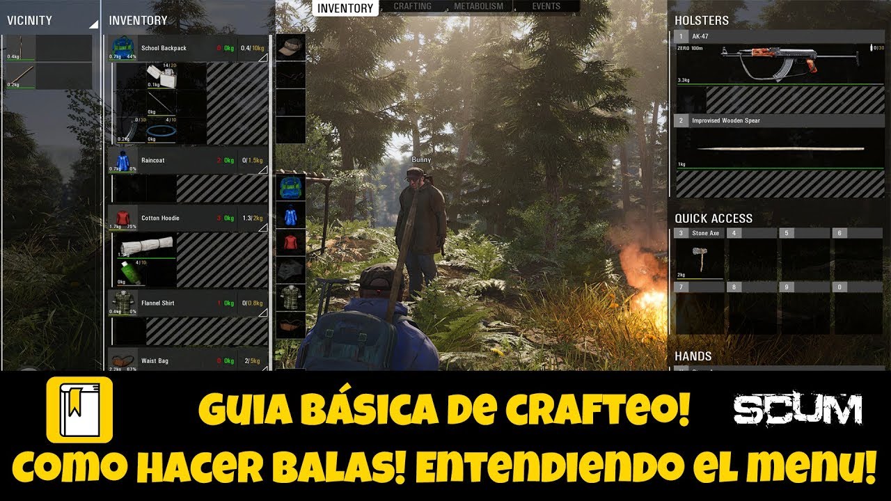 Gu&iacute;a crafteo! Como hacer balas! Entendiendo el menu! Scum!