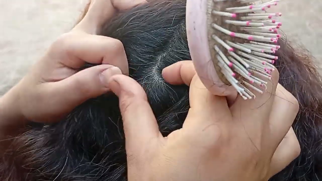 Head Lice Checking with Comb 