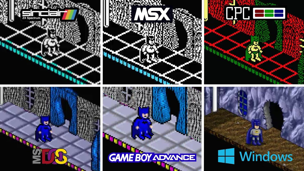 Batman [1986] ZX Spectrum vs MSX vs Amstrad CPC vs DOS vs GBA vs Windows (Version Comparison)